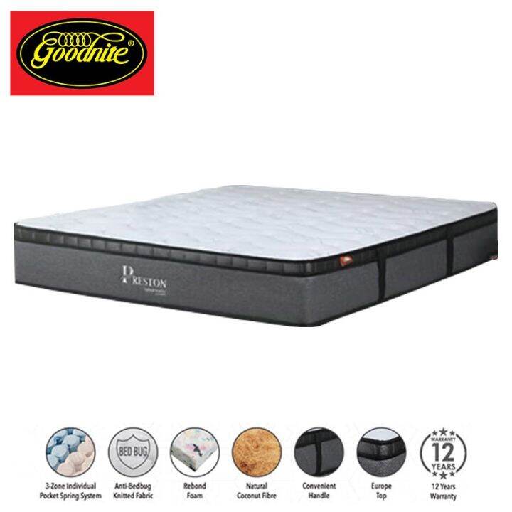 Goodnite Preston 12″ Individual Pocket Spring System Mattress Lazada