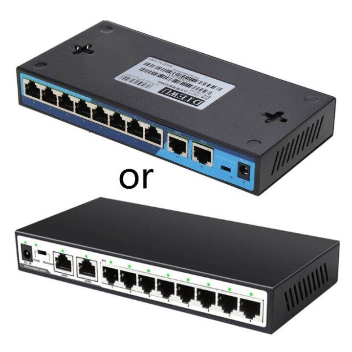Gigabit POE Switch 10 Port Switch 120W 8 Port 1000Mbps +2