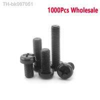 ◎  1000pcs/lot  Black Pan Round head cross nylon screw M2 M2.5 M3 M4 M5 x4 5 6 8 10 12 15 20 22 25 30mm DIN7985 wholesale