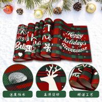 【LZ】◆  New Christmas Dining Table Napkin Mats Linen Waterproof Placemats Kitchen Table MATS Western Food Napkins Tablecloth Kids Favors