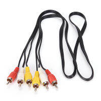 Cw เหนือ1M AV CABLE 3RCA 3 RCA MALE Aude Video เปรียบเทียบสายไฟสีเหลืองแดงขาวทีวีดีวีดี