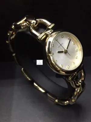 นาฬิกาข้อมือผู้หญิง FOSSIL รุ่น ES3349 ตัวเรือนและสายสร้อยนาฬิก่าสีทอง หน้าปัดสีขาว รับประกันของแท้ 100 %