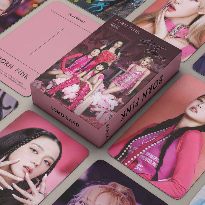 Papite 55pcsset Blackpink Lomo Cards Born Pink Photocards Jennie Lisa Jisoo Rose Lomo Cards 4423