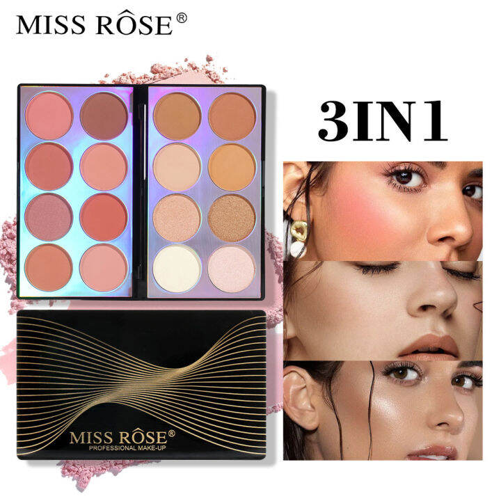 zanker-พาเล็ทปัดแก้มบลัชออน-miss-rose-16สีที่รวมกันเพื่อเพิ่มความกระจ่างใสให้ใบหน้าไฮกลอสสูงจานอายแชโดว์เป็นประกายแร่ธาตุสำหรับใบหน้า-พร้อมในสต็อก