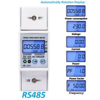 RS485 AC 230V 5-80A  Electric Energy Meter Digital Electricity Kwh Consumption Meter With   Display Modbus-Rtu