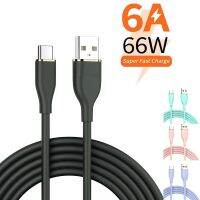 6A 66W Fast Charging USB C Cable Liquid Silicone Type C Data Cord For Xiaomi Mi 12 11 Samsung S22 Huawei P50 POCO F4 M5 Oneplus Docks hargers Docks Ch