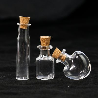 5PC Mini Transparent Heart Cork Drifting Bottle Wishing Glass Box Aromatherapy Oil Pill Candy Wish Note Storage Wedding Decor