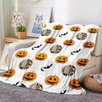 Ready Stock Soft and Warm Lightweight Throw Blanket for Boys and Girls, Fleece Flannel, Bat, Pumpkin, Lantern Hat Pattern, Festival Gift