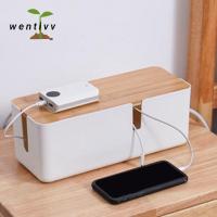 Wentiv เคสเก็บสายไฟพลาสติก,ฝาครอบไม้กันฝุ่นกล่องเก็บสายไฟจัดม้วนสายเคเบิลซ็อกเก็ตความจุขนาดใหญ่การจัดการสายชาร์จ