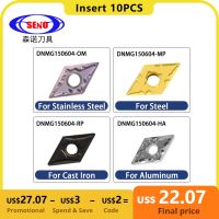 SENO 10pcs DNMG150608 DNMG150604 เม็ดมีดภายนอก DNMG 110404 150608 150604 ดอกเอ็นมิลใบมีดคาร์ไบด์ซีเมนต์คุณภาพสูง