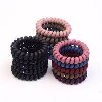 [NEW EXPRESS] 1/5Pcs Women Matt Colors Thick Big Telephone Wire Rubber Bands Stretchy Deep Non-mark Spiral Coil Ropes Solid Hair Ties