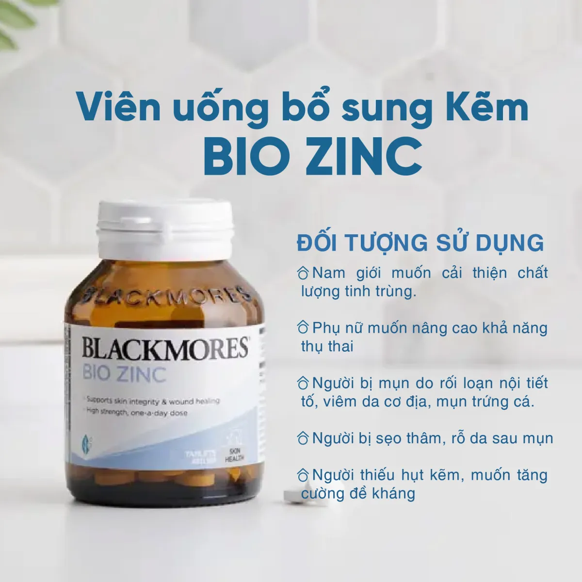 Viên uống bổ sung kẽm Blackmores Bio Zinc 84 viên giúp cải thiện làn da và  hỗ trợ làm lành vết thương | Lazada.vn