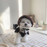 Cute Bear Sling Dog Dress Send Matching Hats Dog Clothing Cotton Dog Skirt For Puppy Small Dog Chihuahua Yorkshire Costume Perro