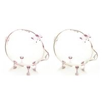 2 Pcs Pig Piggy Bank Money Boxes Coin Saving Box Cute Transparent Glass Souvenir Birthday Gift, Purple &amp; Pink