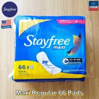 Stayfree™ Maxi Regular 66 Pads สเตย์ฟรี ผ้าอนามัย ไม่มีปีก สำหรับวันมาปกติ Absorbency of Feminine Periods