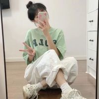 COD Fresh Style Salt Style Girls Chic Korean Style Short-Sleeved T-Shirt Womens Ins Style Student Mid-Long Loose  Top