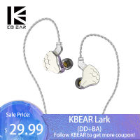 2022KBEAR Lark ไฮบริด1DD 1BA ไดร์เวอร์ไฮไฟหูฟังในหูตรวจสอบสายหูฟัง4N เงินชุบสายหูฟังเพลง KS1ชุดหูฟัง