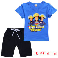 Fireman Sam ฤดูร้อนกางเกงขาสั้นชุดเสื้อแขนสั้นสำหรับเด็กหญิงเสื้อยืด8671ใหม่ทั้งหมดตรงกับแฟชั่นบุคลิกภาพเสื้อแขนสั้นลายการ์ตูนเสื้อผ้าเด็กกีฬา Causal ชุดสูทแฟชั่น