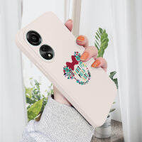 เคส PMP เคส Hp สำหรับ OPPO A78 4G A78 4G ใหม่เคสโทรศัพท์มินี่ดอกไม้เล็กๆต้นฉบับปลอกซิลิโคนของเหลวสีดินคลุมทั้งหมดเคสป้องกันทนแรงกระแทก