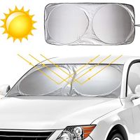 Car Windshield Cover UV Protection Shield Sun Block Cover for Most Car SUV Truck Vans Visor Blocks UV Rays &amp; Heat Protection