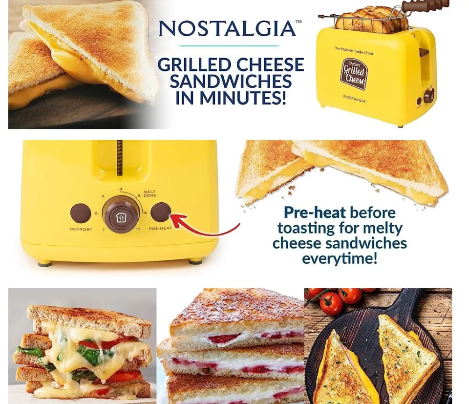  Nostalgia GCT2 Deluxe Grilled Cheese Sandwich Toaster