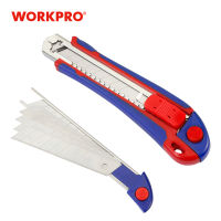 WORKPRO Retractable Utility Portable Plastic Snap Off With 5pcs 18mm SK5 Blade For Home DIY paper Cutter