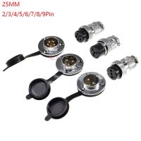 ◇┅ GX25 25MM aviation connector With Flange male female 2/3/4/5/6/7/8/9 pin wire panel connector aviation plug socket 2pin 3pin