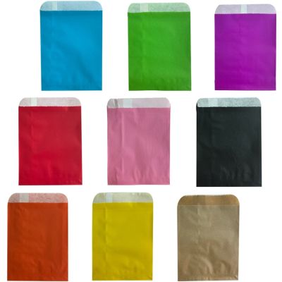 【CW】◙﹉✢  50/100Pcs/color gift kraft paper bag candy bread snack food safety birthday wedding packaging guest