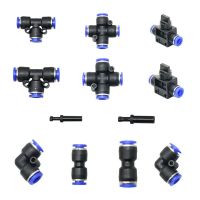 25/50pcs PU Pneumatic Fittings 1/2/3/4-Way Straight Connector Elbow Tee Plug Quick Connector For 6mm 8mm Tube Hose Splitter Pipe Fittings Accessories