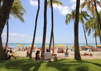 ศิลปะการพิมพ์ภาพฮาวาย Waikiki Beach โปสเตอร์ผ้าไหมของตกแต่งผนังบ้าน0726