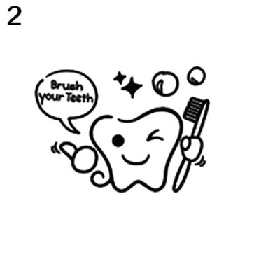 【☸2023 New☸】 shang815558 แปรงฟันการ์ตูนฟันของคุณห้องอาบน้ำสติ๊กเกอร์ไวนิลห้องจิตรกรรมตกแต่งฝาผนัง