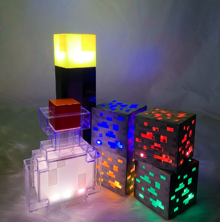 minecraft-ไฟฉาย-light-mc-pixel-เกม-minecraft-อุปกรณ์ต่อพ่วงแขวนผนังชาร์จไฟ-led-miners-lamp-เปลี่ยนสีขวด