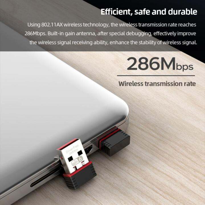 อะแดปเตอร์-usb-ไดรเวอร์-usb-ไร้สาย286mbps-อะแดปเตอร์เครือข่าย-usb-โปรโตคอล-ax-usb-ความเร็วสูงสำหรับเดสก์ทอปคอมพิวเตอร์2-4กิกะเฮิร์ตซ์