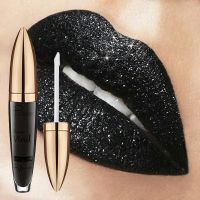 Pudaier Shimmer Black Lip Gloss Colors Cosmetic Waterproof Pigment Blue Shining Glitter Liquid Lipstick Makeup Cosmetic Kit