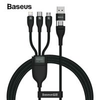 Baseus สายชาร์จ 3in1 100W U+C to M+L+C Flash Series Two-for-three Fast Charging Data Cable usb cable