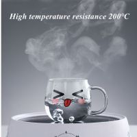 Creative Glass Cute Coffee Cup Mug Borosilicate Glass Cold Resistance Heat-Resistant Set Household Cups Lightweight 创意玻璃可爱咖啡杯马克杯硼硅玻璃耐寒耐热套装家用杯子轻便