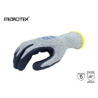 ถุงมือกันบาดเคลือบไนไตรเสริมง่ามนิ้วทัสกรีนได้ MICROTEX® รุ่น CUT5 Nitrile Strength Touch