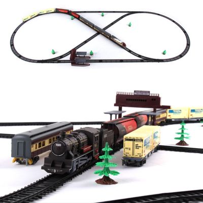 City Super Long Train Track Cargo Car Carriage Wagons Passenger Model Accessories Classical Electric Set Children Train Toy