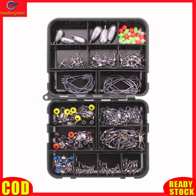 LeadingStar RC Authentic 160pcs Fishing Accessories Kit With Tackle Box Including Fishing Swivels Snaps Fishing Weights Sinkers Fishing Beads Jig Hooks