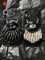 Black and White Big-eyed Fangs Personalized Customized Mobile Phone Case Suitable for A Variety of Mobile Phones