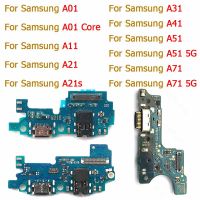 สำหรับ Samsung Galaxy แกน A01 A11 A21s A31 A41 A51 A71 5G บอร์ดซ่อมโทรศัพท์มือถือชาร์จพอร์ตของแท้แผ่นขั้วต่อ Usb อะไหล่