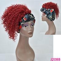 Amir Short Blonde Black Kinky Curly Headband Wig Synthetic Turban Wrap-wig Afro Puff Drawstring Headwrap With Bangs