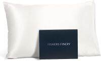 Fishers Finery ปลอกหมอนผ้าไหมหม่อนบริสุทธิ์25มม.,ผู้ชนะการทำความสะอาดที่ดี (สีขาว,ราชินี