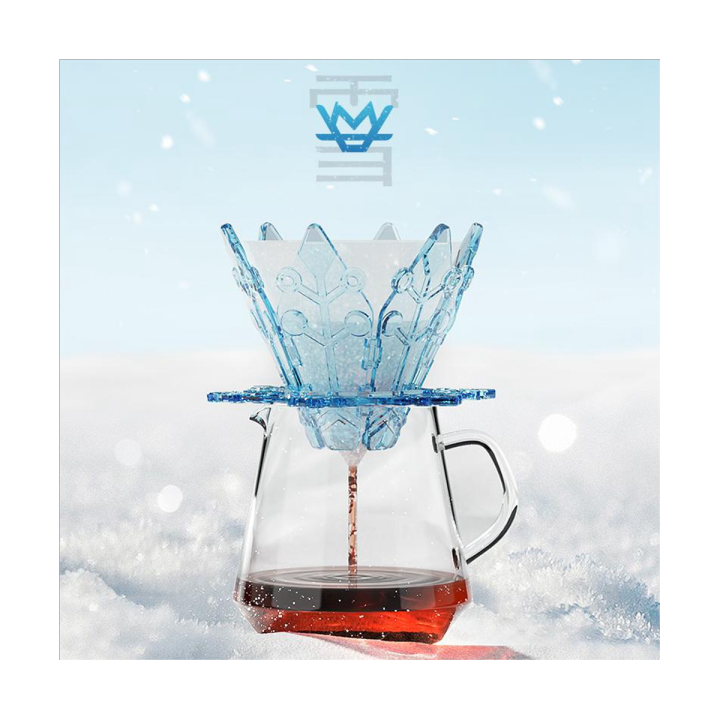 snowflake-coffee-filter-cup-v-60-hand-punch-coffee-filter-plastic-funnel-folding-cup-coffee-hand-punch-pot