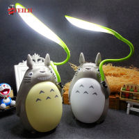 FEILIU Totoro LED ชาร์จได้โคมไฟตั้งโต๊ะการปรับความสว่างไฟกลางคืน Pelindung Mata