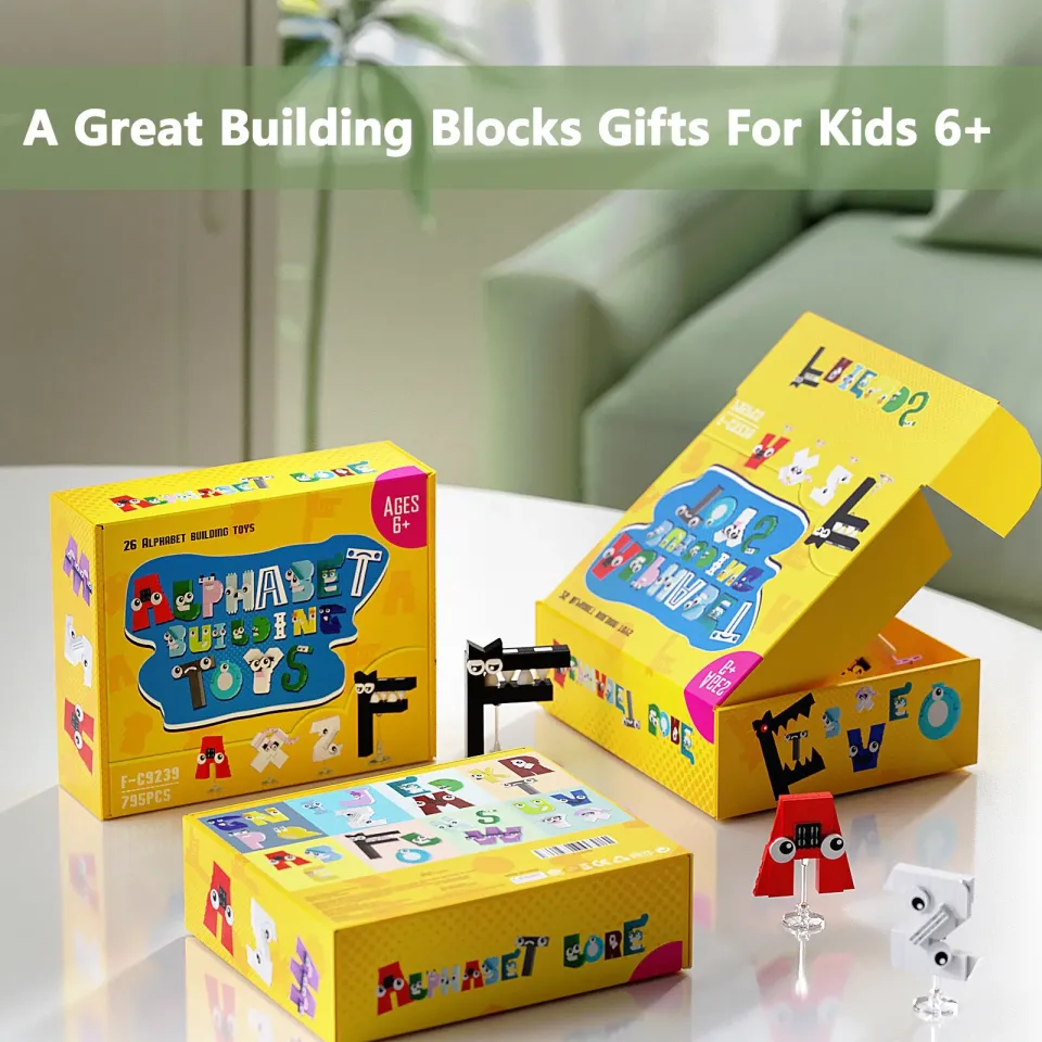 BuildMoc 26 Style Alphabet Building Blocks Kit English Letters Lore (A-Z)  Education Bricks Toys For Children Kid Christmas Gifts 