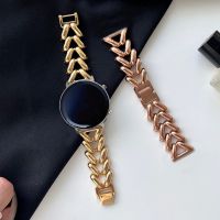 Tali jam tangan Samsung Galaxy 20mm 22mm tali baja tahan karat untuk jam tangan Samsung Galaxy 5 4 40mm 44mm 4 klasik aktif 2 gelang wanita untuk Huawei GT2 GT3 42mm