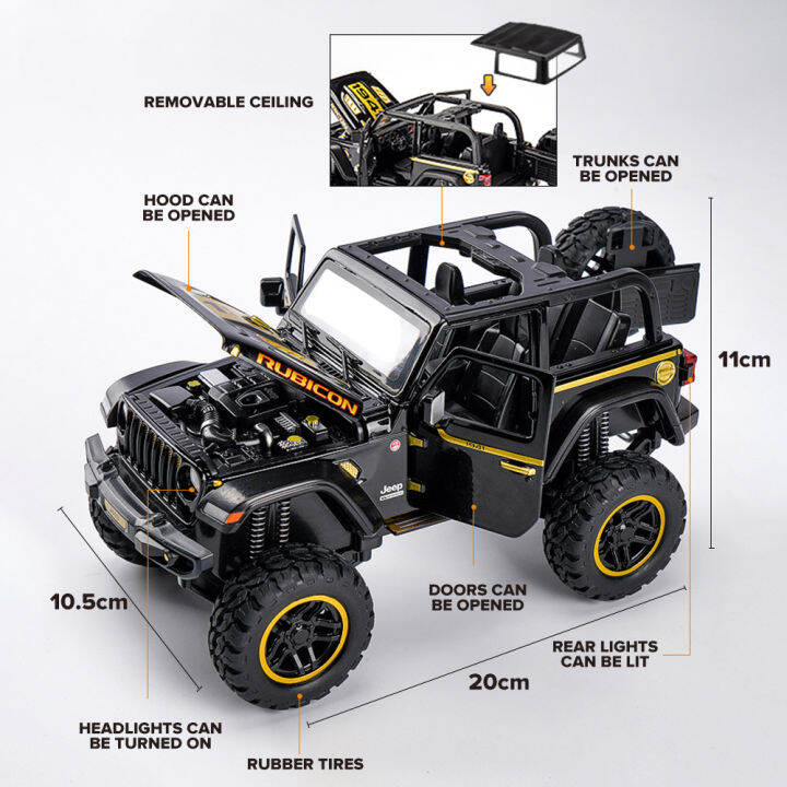 klt-1-20รถจี๊ปแรงเลอร์รูบิคอนรถบรรทุกโมเดลรถยนต์ของเล่นอัลลอยโลหะหล่อเหล็กสำหรับยานพาหนะ-kids-toys-งานอดิเรก