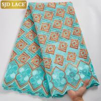 SJD LACE 2022Latest  African Cotton Lace Fabric High Quality Embroidery Nigerian Swiss Voile Lace 5Yards Garments Material A2637 Fabric  Material