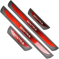 Red Sentra Letter For Nissan Sentra Accessory 2023 2022 2021 2020-2014 Stainless Car Door Sill Kick Scuff Plate Protector Trim Cover Guard Styling